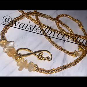 Golden color waistbeads w citrine accents